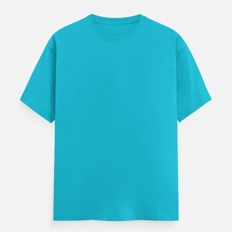 Sky Blue Plain Round Neck T-shirt - Unisex Regular Fit