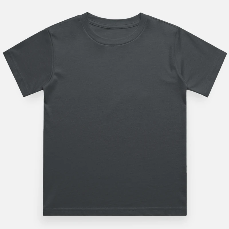 Steel Grey Plain Kids Round Neck T-shirt – Unisex: Suitable for Boys & Girls