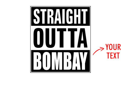 Straight Outta Custom Text Printed T-Shirt