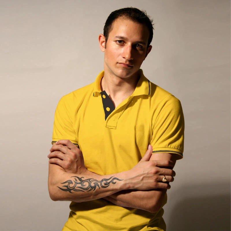 Sunflower Yellow With Black Plain Tipping Collar Polo T-shirt - 100% Cotton Unisex - 260 GSM product image