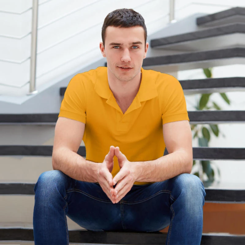 Tangerine Plain Collar Polo T-shirt - 100% Cotton Unisex - 260 GSM product image