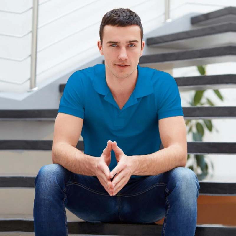 Turquoise Blue Plain Collar Polo T-shirt - 100% Cotton Unisex - 260 GSM product image