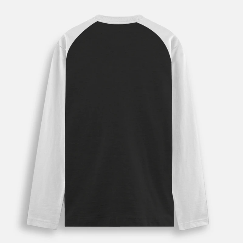 White Black Plain Raglan Full Sleeve Round Neck T-shirt product image
