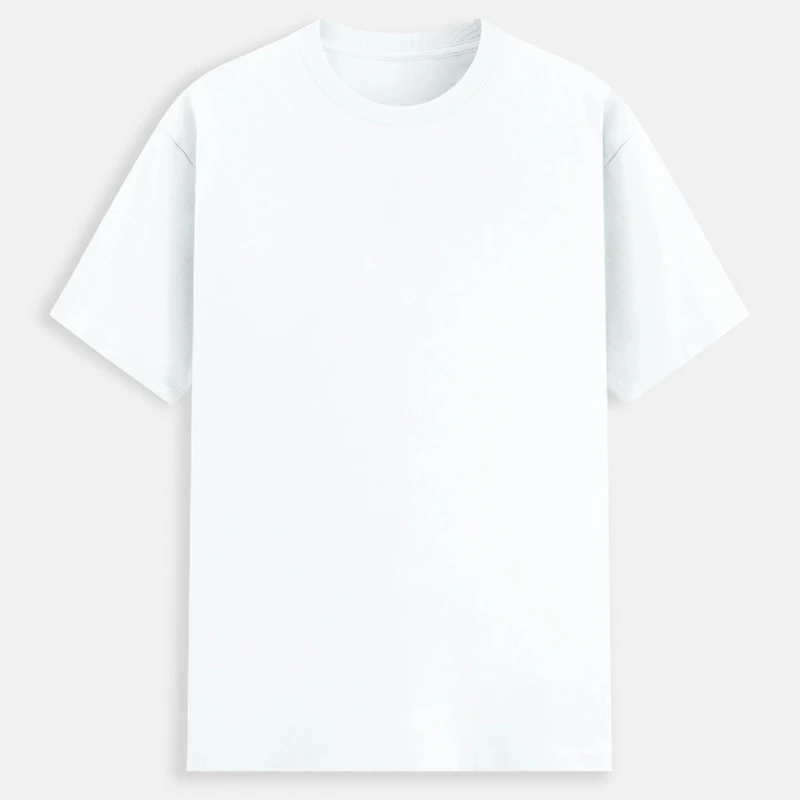 White Plain Cotton Stretch Round Neck T-shirt - 240 GSM Unisex Regular Fit