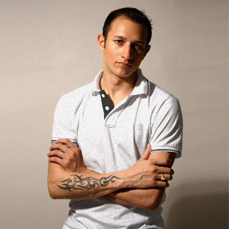 White Melange With Black Plain Tipping Collar Polo T-shirt - 100% Cotton Unisex - 260 GSM product image