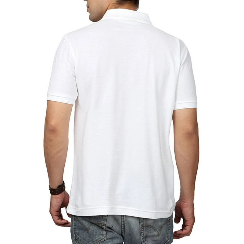 White Plain Collar Polo T-shirt - 100% Cotton Unisex - 240 GSM product image