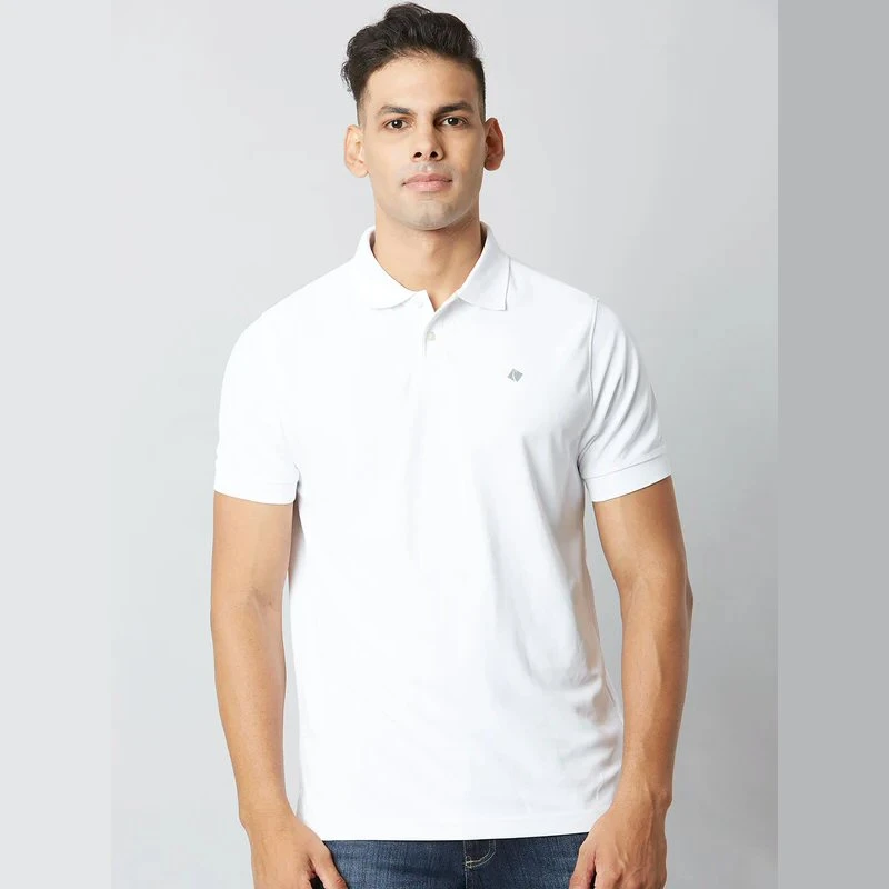 White Plain Mars Dry Fit Collar Polo T-shirt