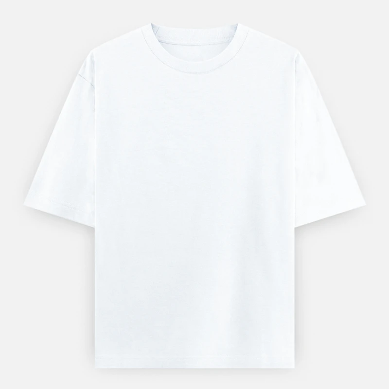 White Plain Oversized Round Neck T-Shirt - 240 GSM Unisex