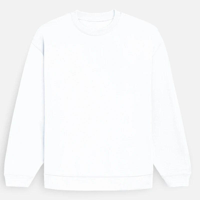 White Plain Oversized Sweatshirt - Unisex Heavyweight 400 GSM Drop Shoulder