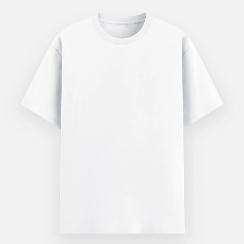 White Plain Poly Cotton Round Neck T-shirt - Unisex