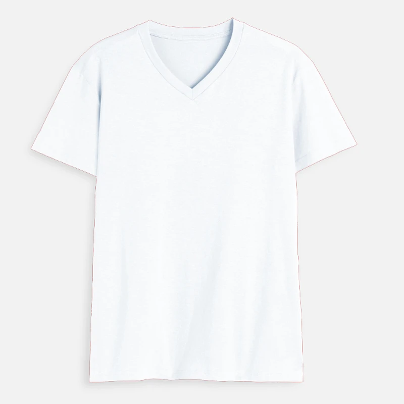 White Plain V Neck T-shirt