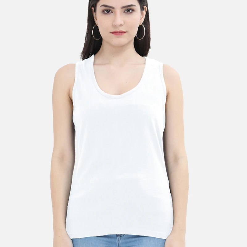 White Plain Women Tank Top