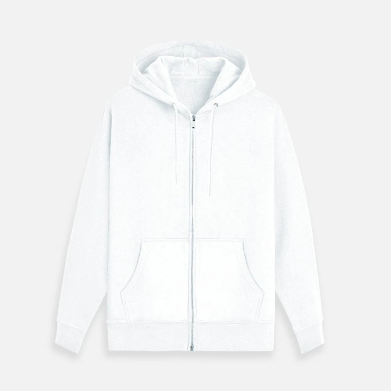 White Plain Zip Hoodie - Unisex Heavyweight 400 GSM