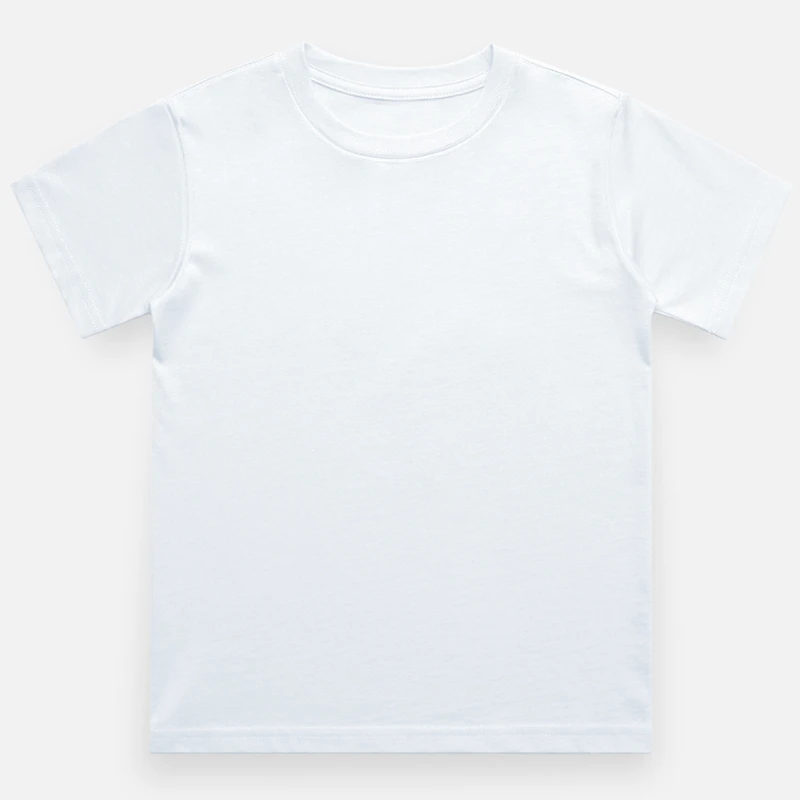 White Plain Kids Round Neck T-shirt – Unisex: Suitable for Boys & Girls