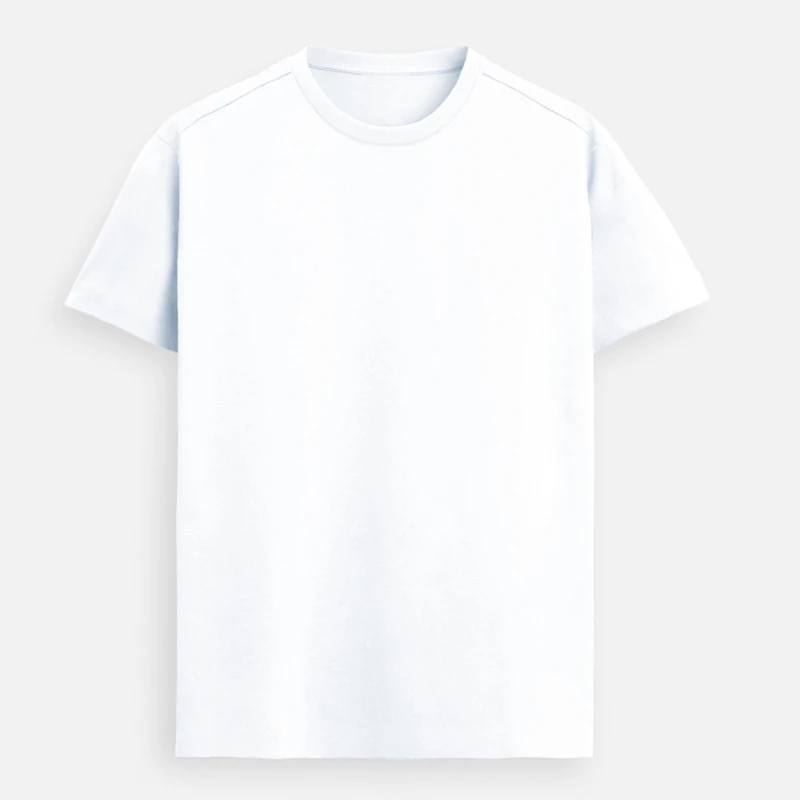 White Plain Supima Cotton Round Neck T-Shirt - 160 GSM Unisex Regular Fit