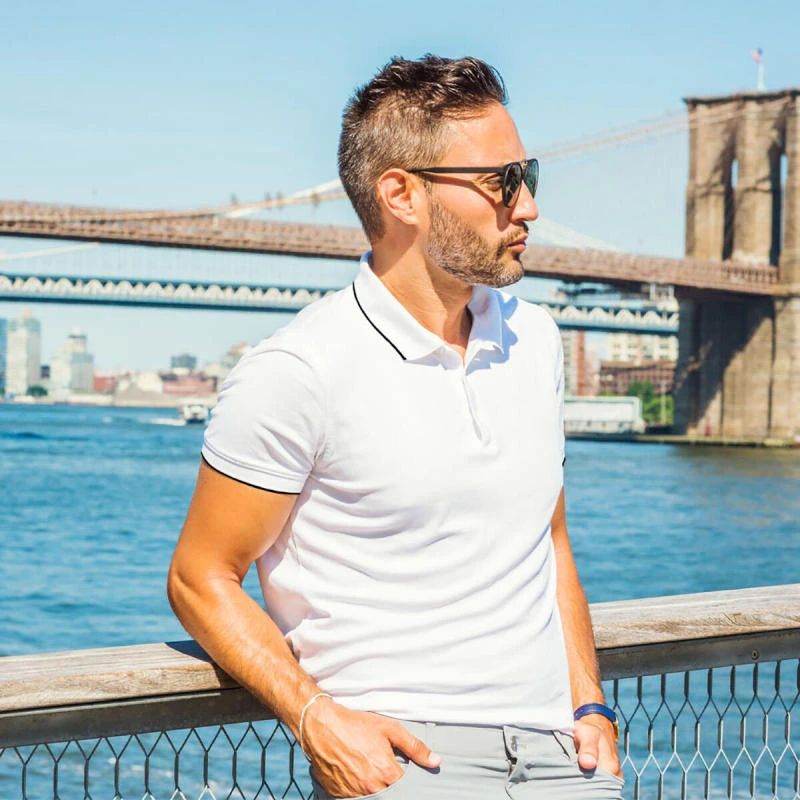 White With Black Plain Tipping Collar Polo T-shirt - 100% Cotton Unisex - 230 GSM product image