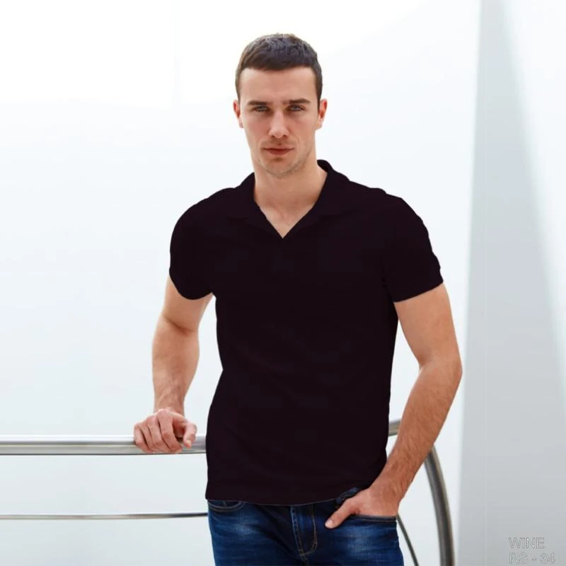Wine Plain Collar Polo T-shirt - 100% Cotton Unisex - 260 GSM