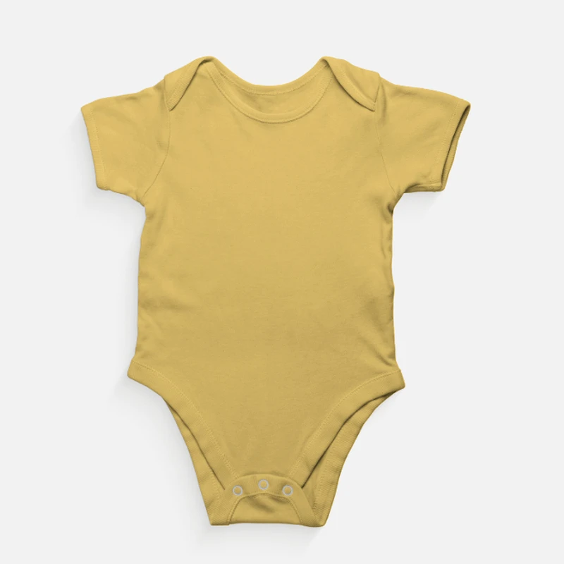 Yellow Plain Kids Rompers