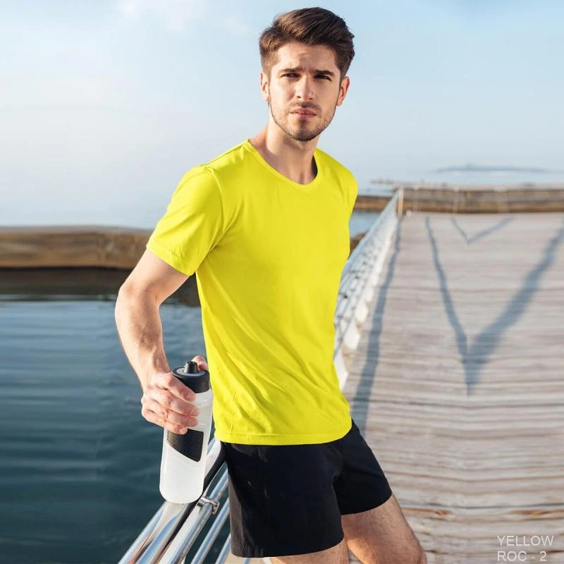 Yellow Plain Sports Dry Fit Round Neck T-shirt - Unisex